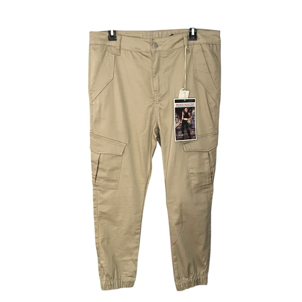 V.I.P. Women's NWT Jogger Collection Cargo Ankle Khaki Pants 15/16